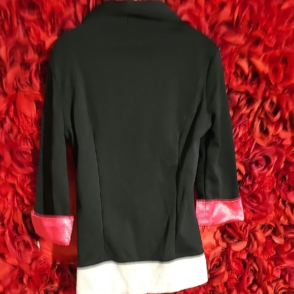 Knitworks Girls Stylish Black Blazer with Pink Accents & Glitter Shirt Size S - Picture 9 of 9